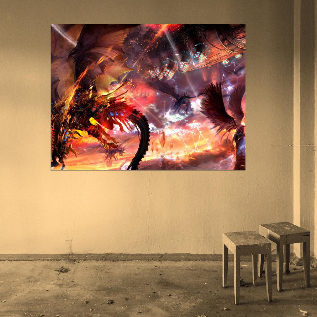 Lineage 2 Amazing Epic Battle LA2 MMO Video Game Art Wall Art Print Poster