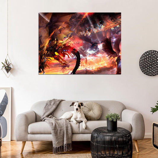 Lineage 2 Amazing Epic Battle LA2 MMO Video Game Art Wall Art Print Poster