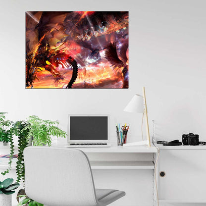 Lineage 2 Amazing Epic Battle LA2 MMO Video Game Art Wall Art Print Poster