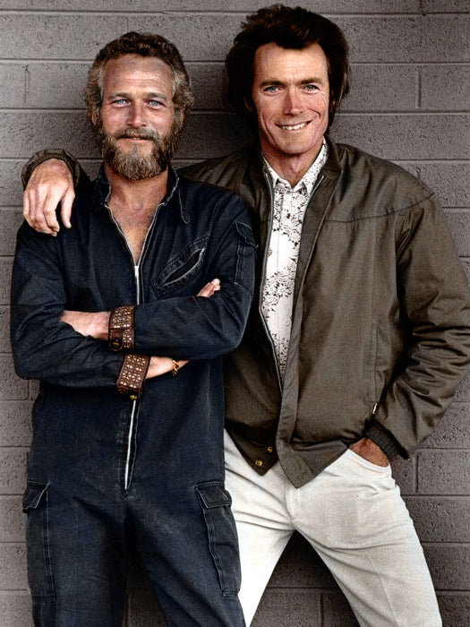 Paul Newman Clint Eastwood Retro Vintage Young Movie Actors Wall Art Print Poster