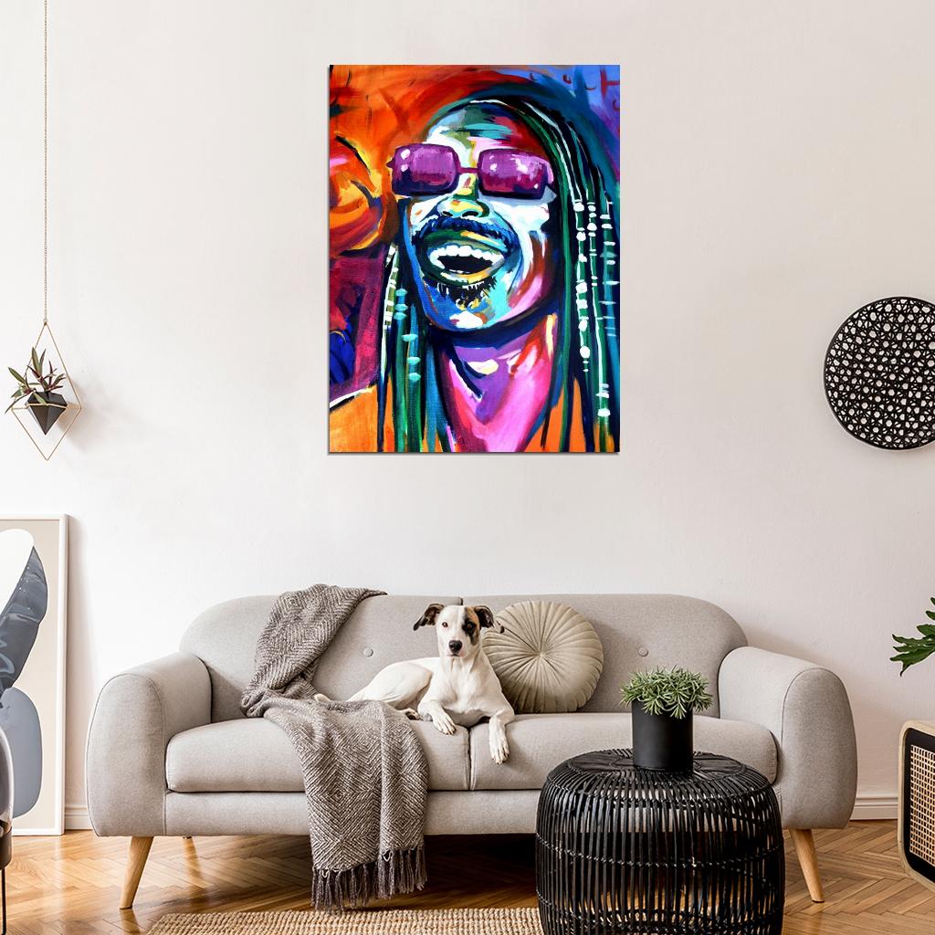 Stevie Wonder Music Portrait Amazing Painting Art Wall Art Print Poster
