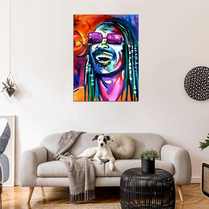 Stevie Wonder Music Portrait Amazing Painting Art Wall Art Print Poster