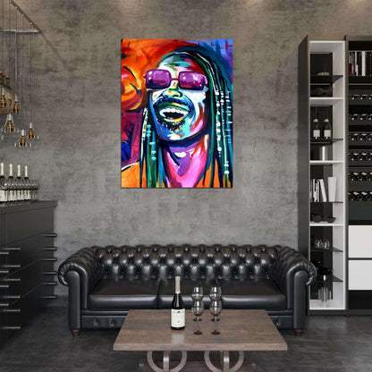 Stevie Wonder Music Portrait Amazing Painting Art Wall Art Print Poster