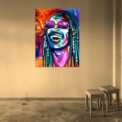 Stevie Wonder Music Portrait Amazing Painting Art Wall Art Print Poster