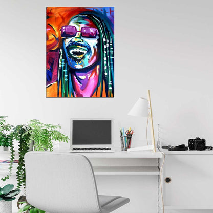 Stevie Wonder Music Portrait Amazing Painting Art Wall Art Print Poster