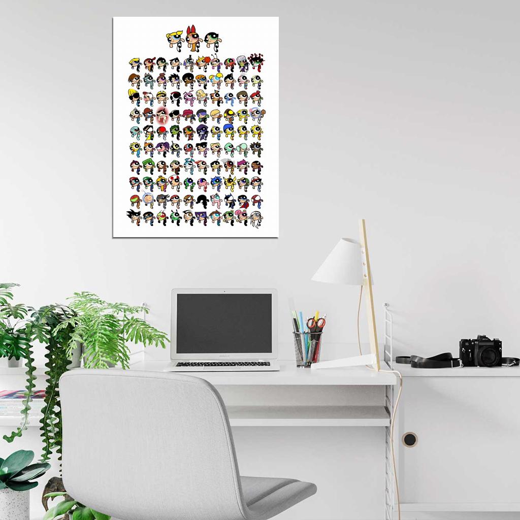 The Powerpuff Girls Cool Characters Kids Cartoon Art Wall Art Print Poster