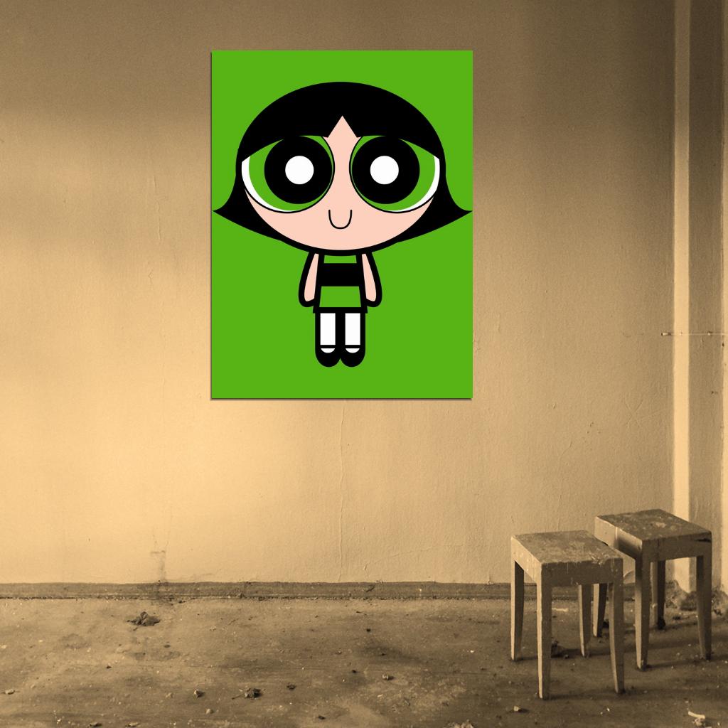 The Powerpuff Girls Buttercup Cute Kids Cartoon Art Wall Art Print Poster