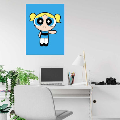 The Powerpuff Girls Bubbles Cute Kids Cartoon Art Wall Art Print Poster