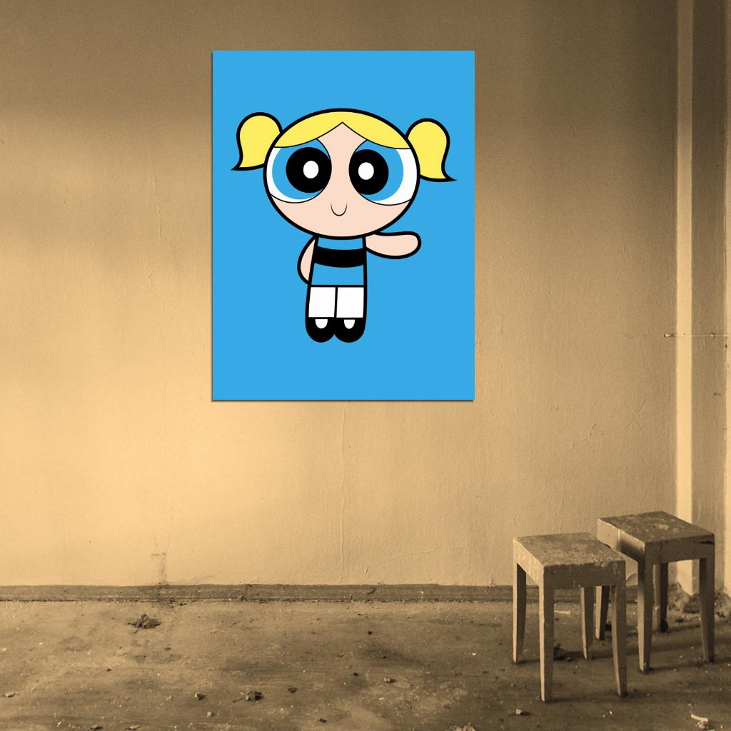 The Powerpuff Girls Bubbles Cute Kids Cartoon Art Wall Art Print Poster