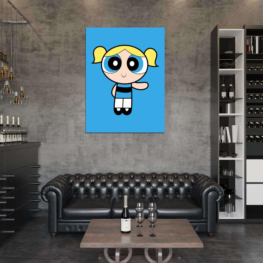 The Powerpuff Girls Bubbles Cute Kids Cartoon Art Wall Art Print Poster