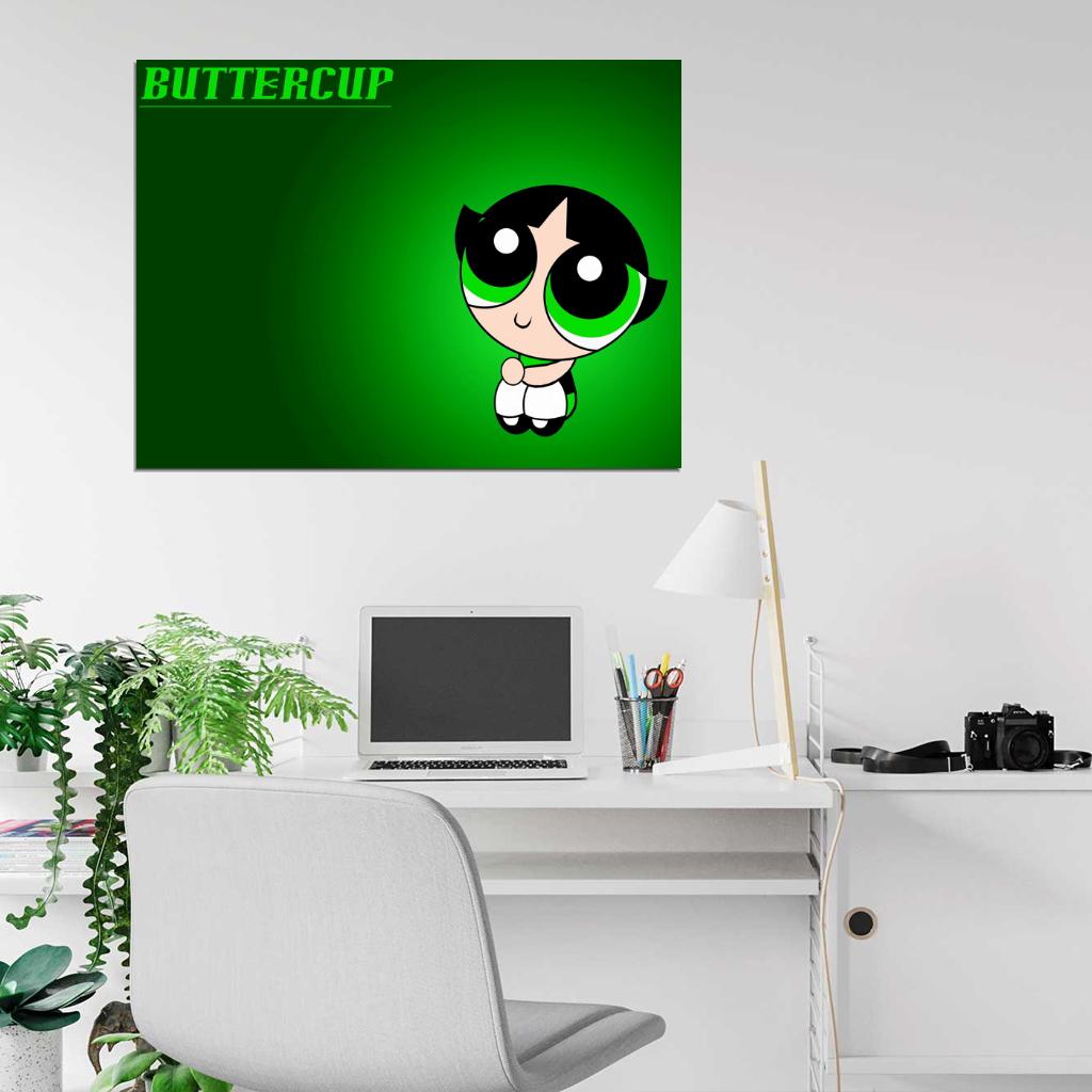 The Powerpuff Girls Buttercup Cute Kids Cartoon Art Wall Art Print Poster