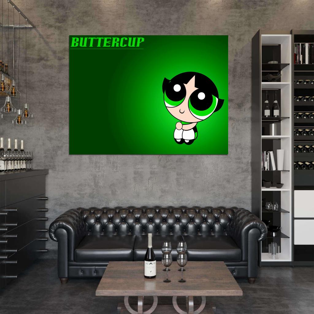 The Powerpuff Girls Buttercup Cute Kids Cartoon Art Wall Art Print Poster
