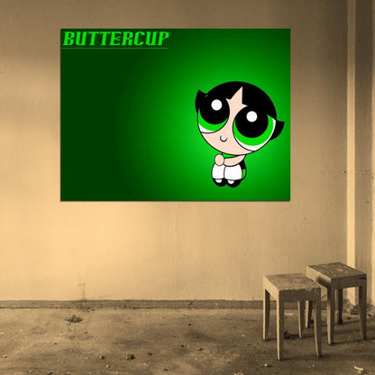 The Powerpuff Girls Buttercup Cute Kids Cartoon Art Wall Art Print Poster