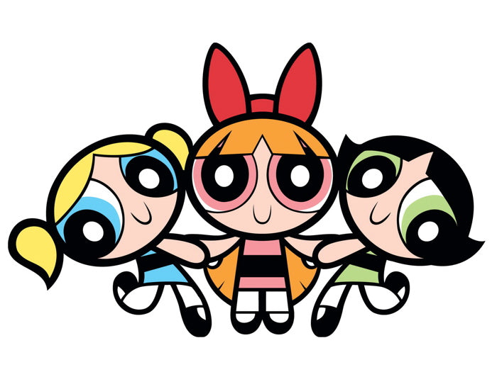 The Powerpuff Girls Three Characters Cute Funny Kids Cartoon Art Wall Art Print Poster