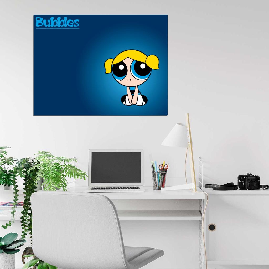 The Powerpuff Girls Bubbles Cute Kids Cartoon Art Wall Art Print Poster