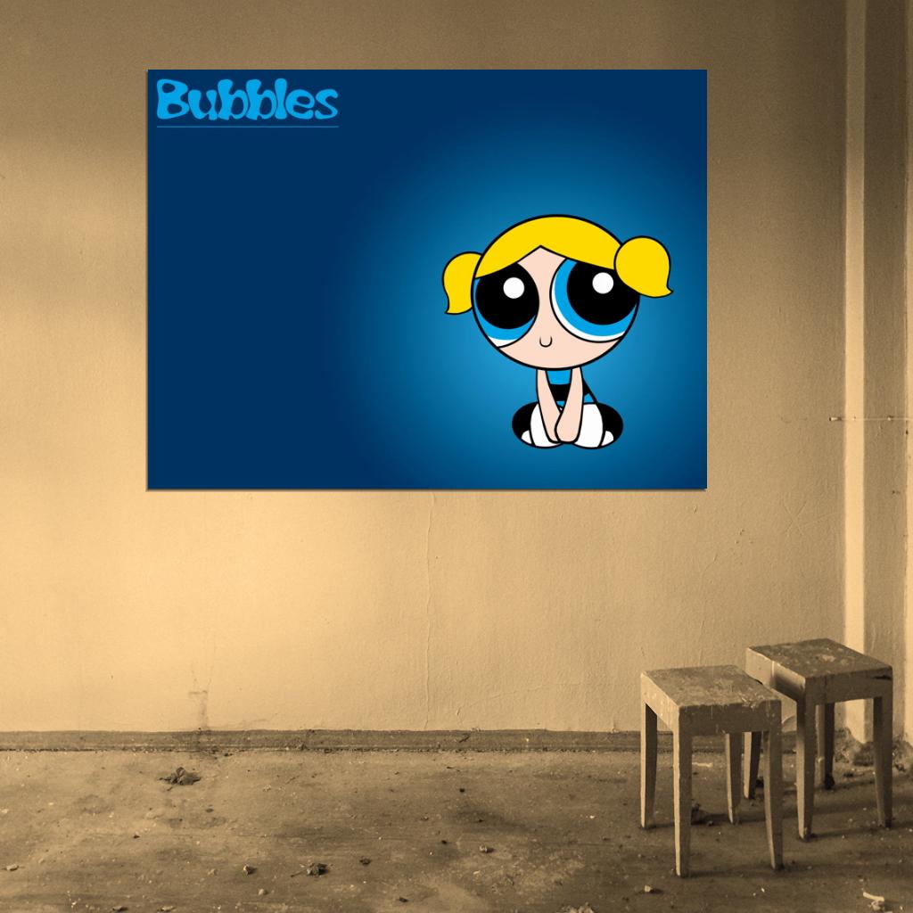 The Powerpuff Girls Bubbles Cute Kids Cartoon Art Wall Art Print Poster