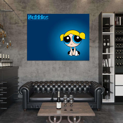 The Powerpuff Girls Bubbles Cute Kids Cartoon Art Wall Art Print Poster