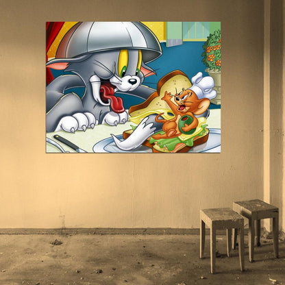 Tom and Jerry Cool Funny Original Series Cartoon Art Wall Art Print Poster