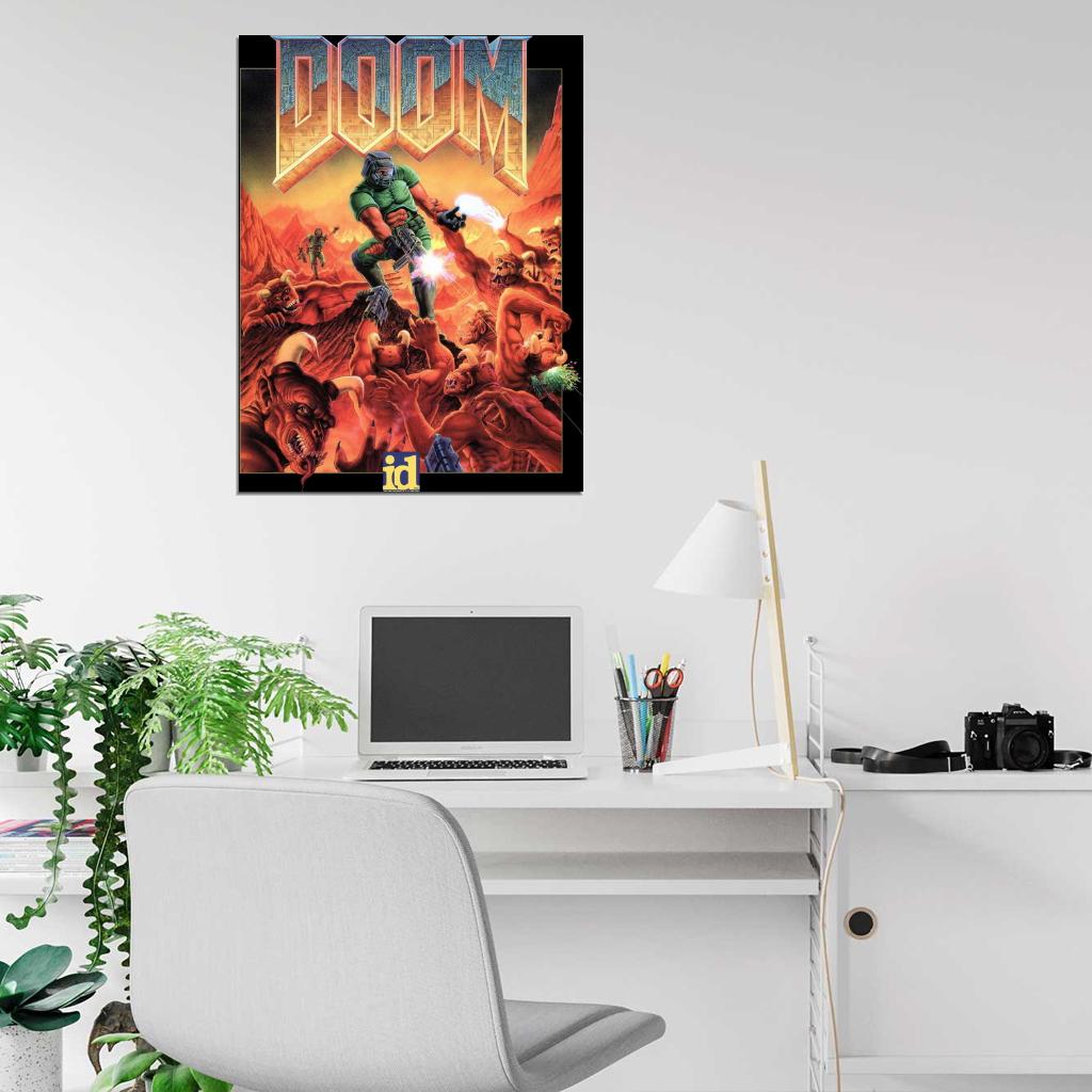 DOOM Original Video Game Retro Art Wall Art Print Poster