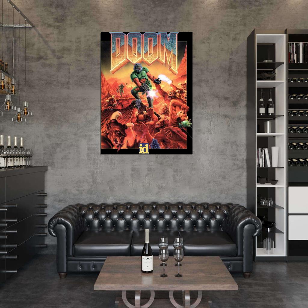 DOOM Original Video Game Retro Art Wall Art Print Poster