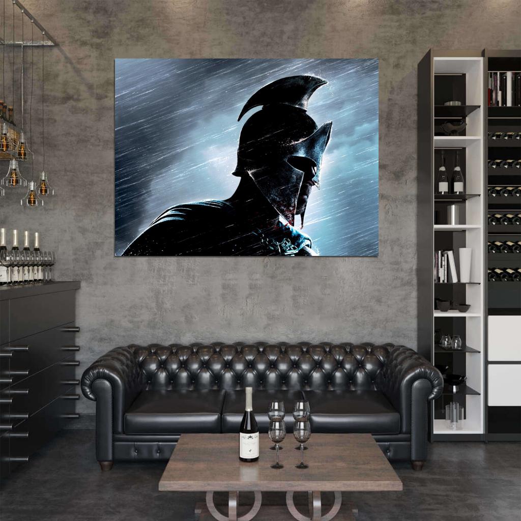 300 Rise of an Empire 2014 Movie Awesome Spartan Helmet Rain Wall Art Print Poster