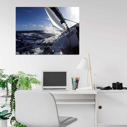 Amazing Sailing Yacht Racing Sport Ocean Sea Boat Ship Wall Art Print Poster
