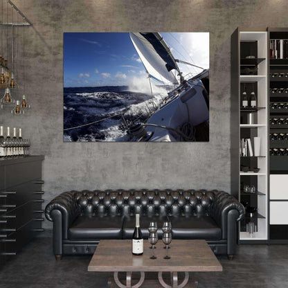 Amazing Sailing Yacht Racing Sport Ocean Sea Boat Ship Wall Art Print Poster