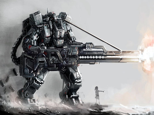 Mech Robot Weapon Gun Awesome Sci-Fi Cyberpunk Art Wall Art Print Poster