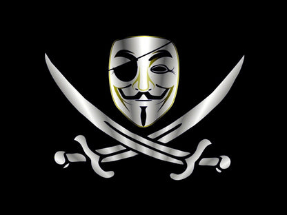 Guy Fawkes Mask Pirate V for Vendetta Anonymous Art Wall Art Print Poster