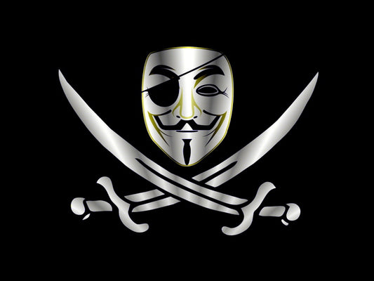 Guy Fawkes Mask Pirate V for Vendetta Anonymous Art Wall Art Print Poster