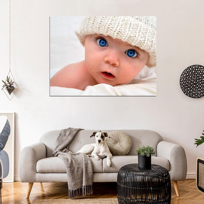 Cute Baby Beautiful Blue Eyes Kid Child Infant Funny Wall Art Print Poster