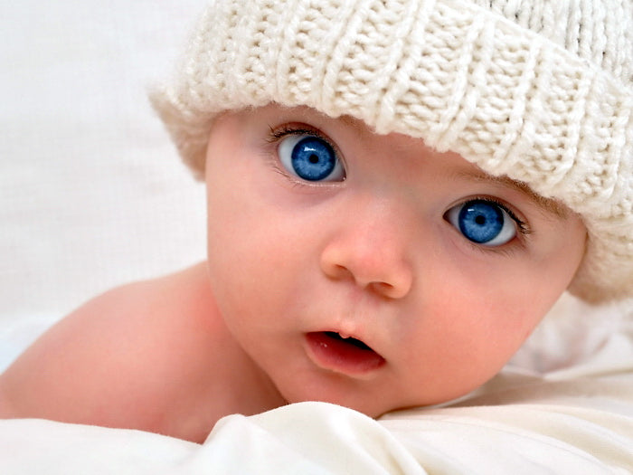 Cute Baby Beautiful Blue Eyes Kid Child Infant Funny Wall Art Print Poster