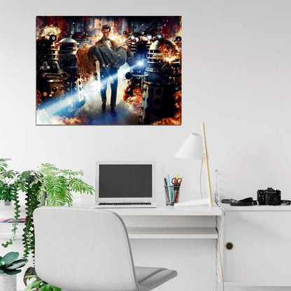 Doctor Who Daleks Fire Matt Smith Amy Pond Karen Gillan TV Series Awesome Wall Art Print Poster