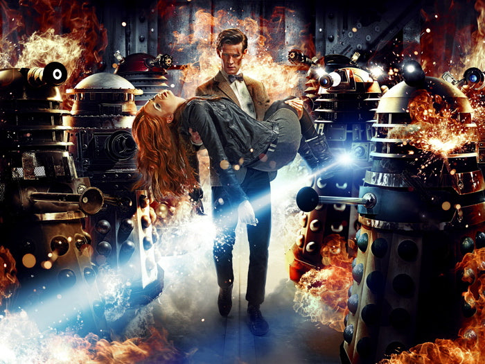 Doctor Who Daleks Fire Matt Smith Amy Pond Karen Gillan TV Series Awesome Wall Art Print Poster