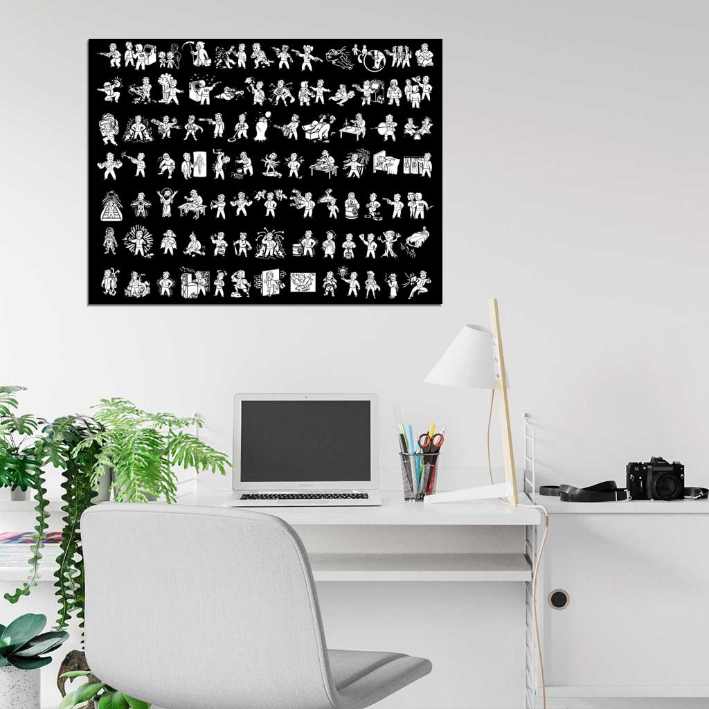Vault Boy Fallout Cool Video Game Art Wall Art Print Poster
