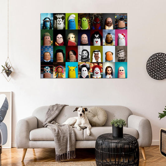 Fingers Portraits Famous Characters People Awesome Cool Funny Movies History Art Wall Art Print Poster