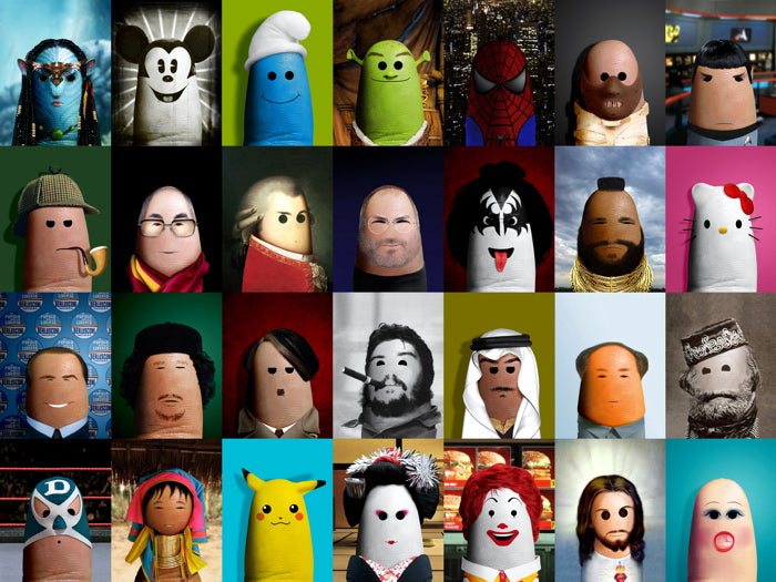 Fingers Portraits Famous Characters People Awesome Cool Funny Movies History Art Wall Art Print Poster