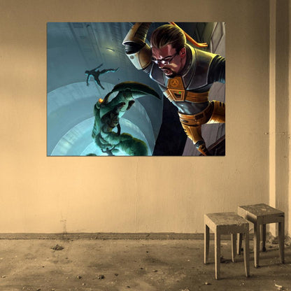 Half Life 2 Gordon Freeman Crowbar Awesome Video Game Art Wall Art Print Poster