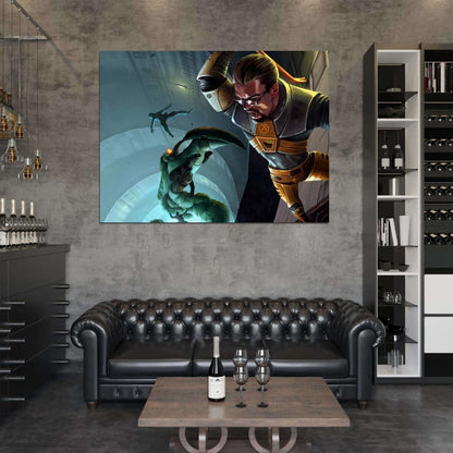 Half Life 2 Gordon Freeman Crowbar Awesome Video Game Art Wall Art Print Poster