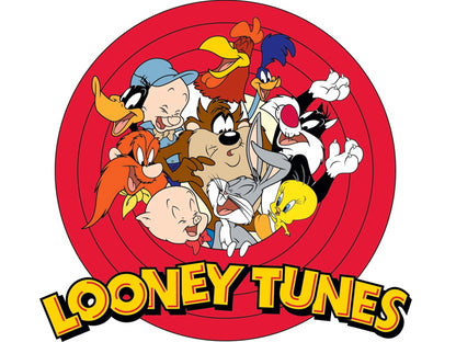 Looney Tunes Logo Characters Bugs Bunny Elmer Daffy Porky Road Runner Sylvester Tweety Tasmanian Devil Yosemite Foghorn Wall Art Print Poster
