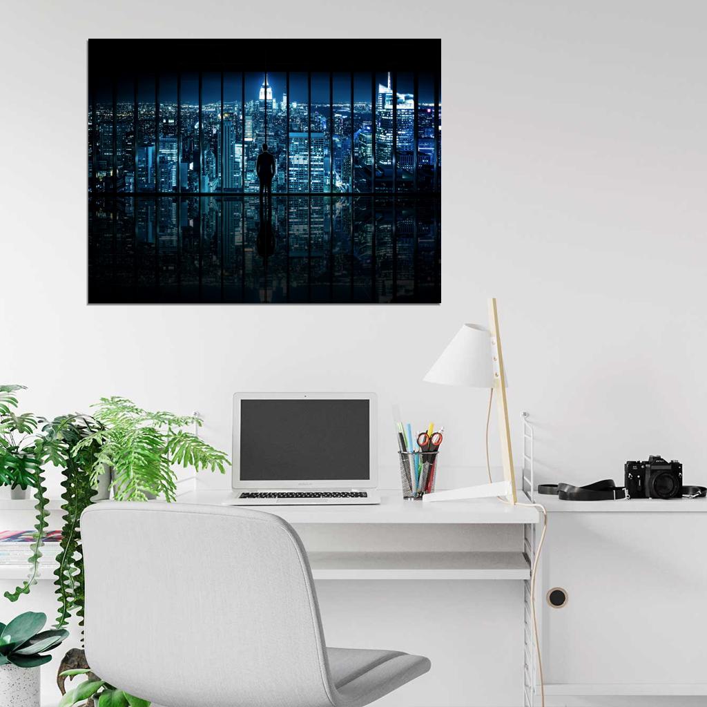 Amazing New York City Lights Night Window Skyline Manhattan View Art Wall Art Print Poster