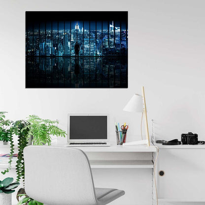 Amazing New York City Lights Night Window Skyline Manhattan View Art Wall Art Print Poster