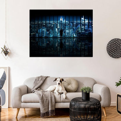 Amazing New York City Lights Night Window Skyline Manhattan View Art Wall Art Print Poster