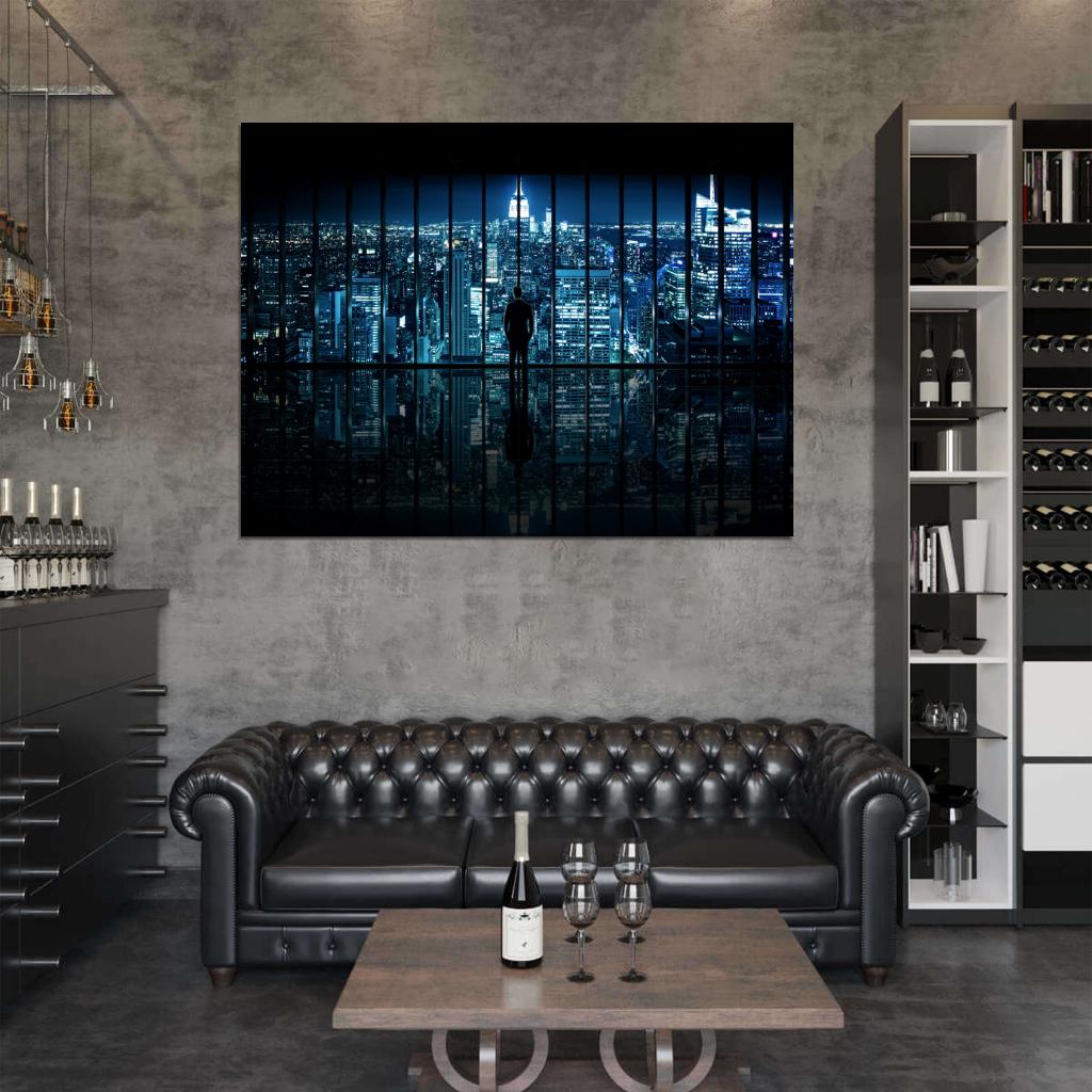 Amazing New York City Lights Night Window Skyline Manhattan View Art Wall Art Print Poster