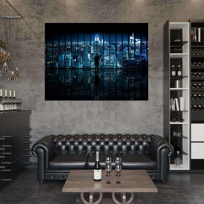Amazing New York City Lights Night Window Skyline Manhattan View Art Wall Art Print Poster