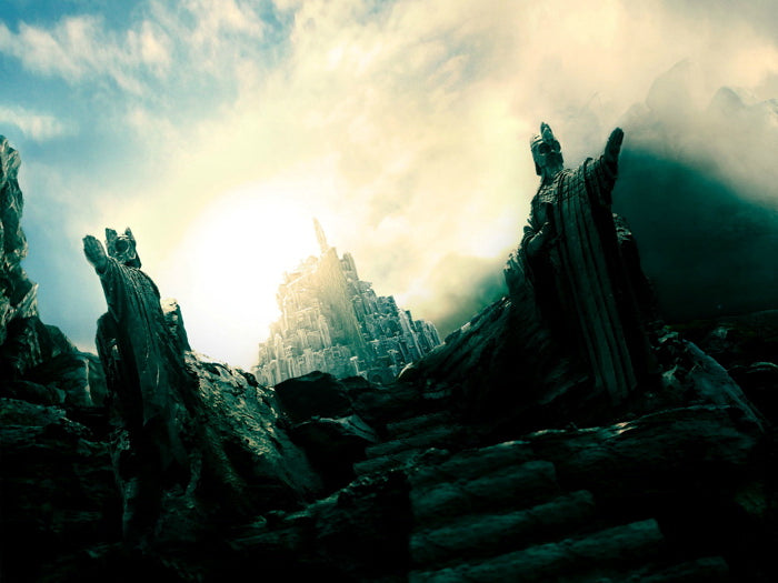 The Lord of the Rings City of the White Tree Minas Anor Tirith Gondor Middle-Earth Statues Art Wall Art Print Poster