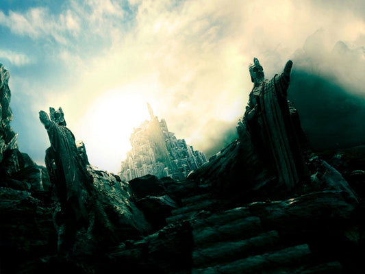 The Lord of the Rings City of the White Tree Minas Anor Tirith Gondor Middle-Earth Statues Art Wall Art Print Poster