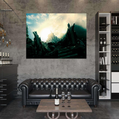The Lord of the Rings City of the White Tree Minas Anor Tirith Gondor Middle-Earth Statues Art Wall Art Print Poster