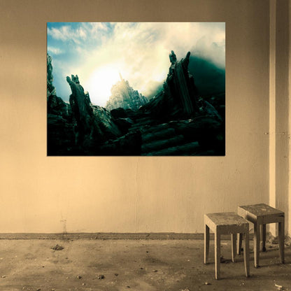 The Lord of the Rings City of the White Tree Minas Anor Tirith Gondor Middle-Earth Statues Art Wall Art Print Poster