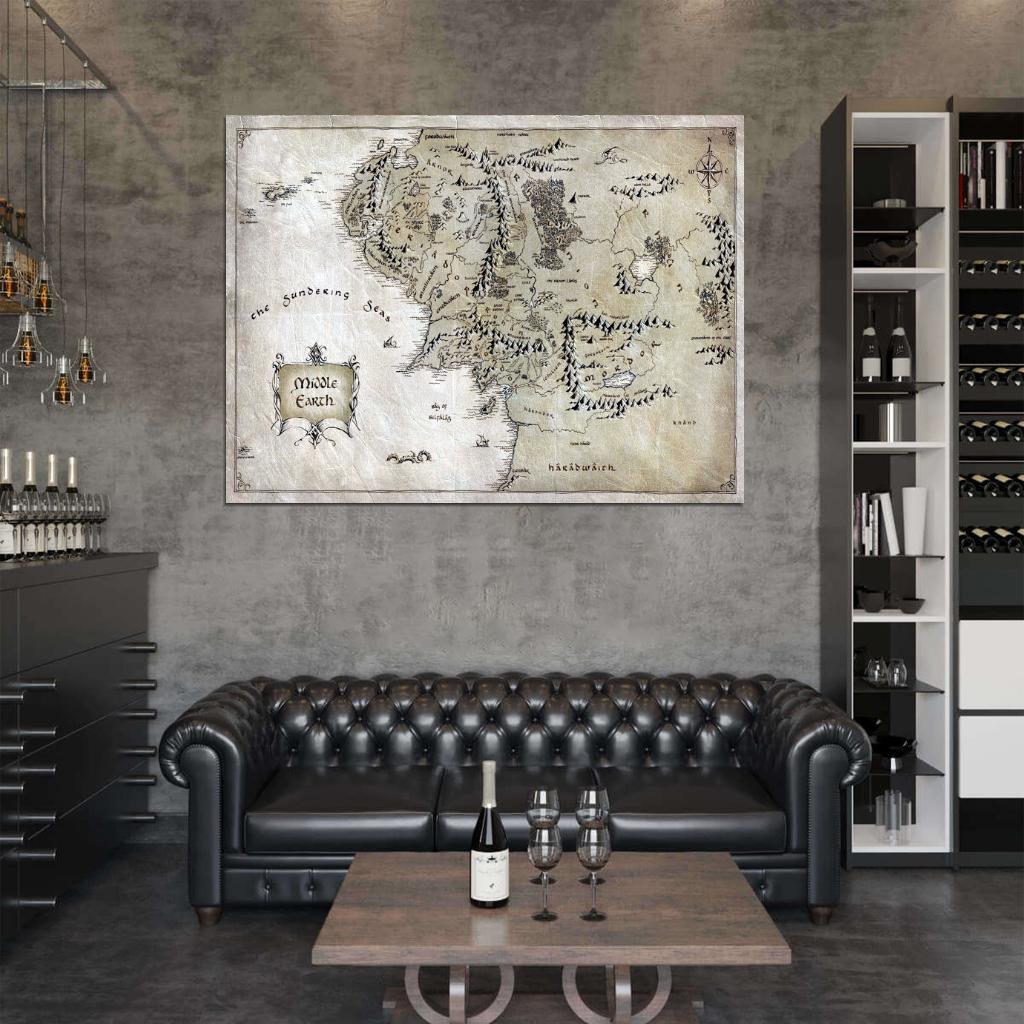 The Lord of the Rings Middle-Earth Map Art Wall Art Print Poster